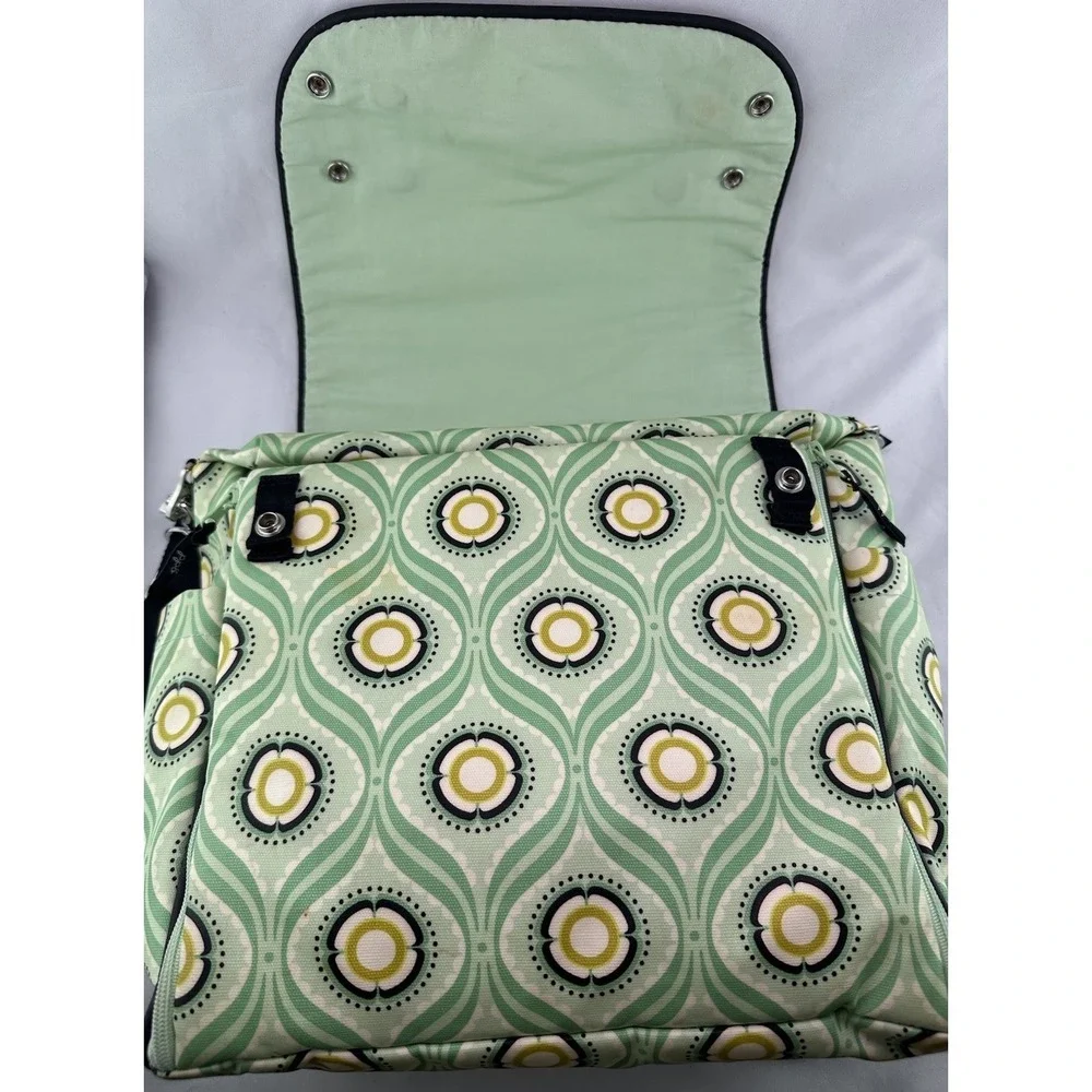PETUNIA PICKLE BOTTOM Boxy Backpack DIAPER BAG Changing‎ Pad Aqua Floral